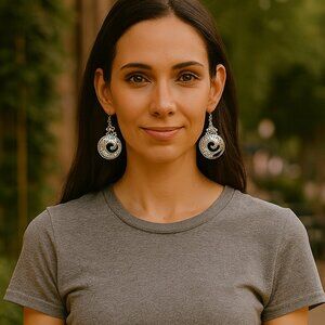 NEW Silver Tone Hammered Swirl Earrings Lead Free
